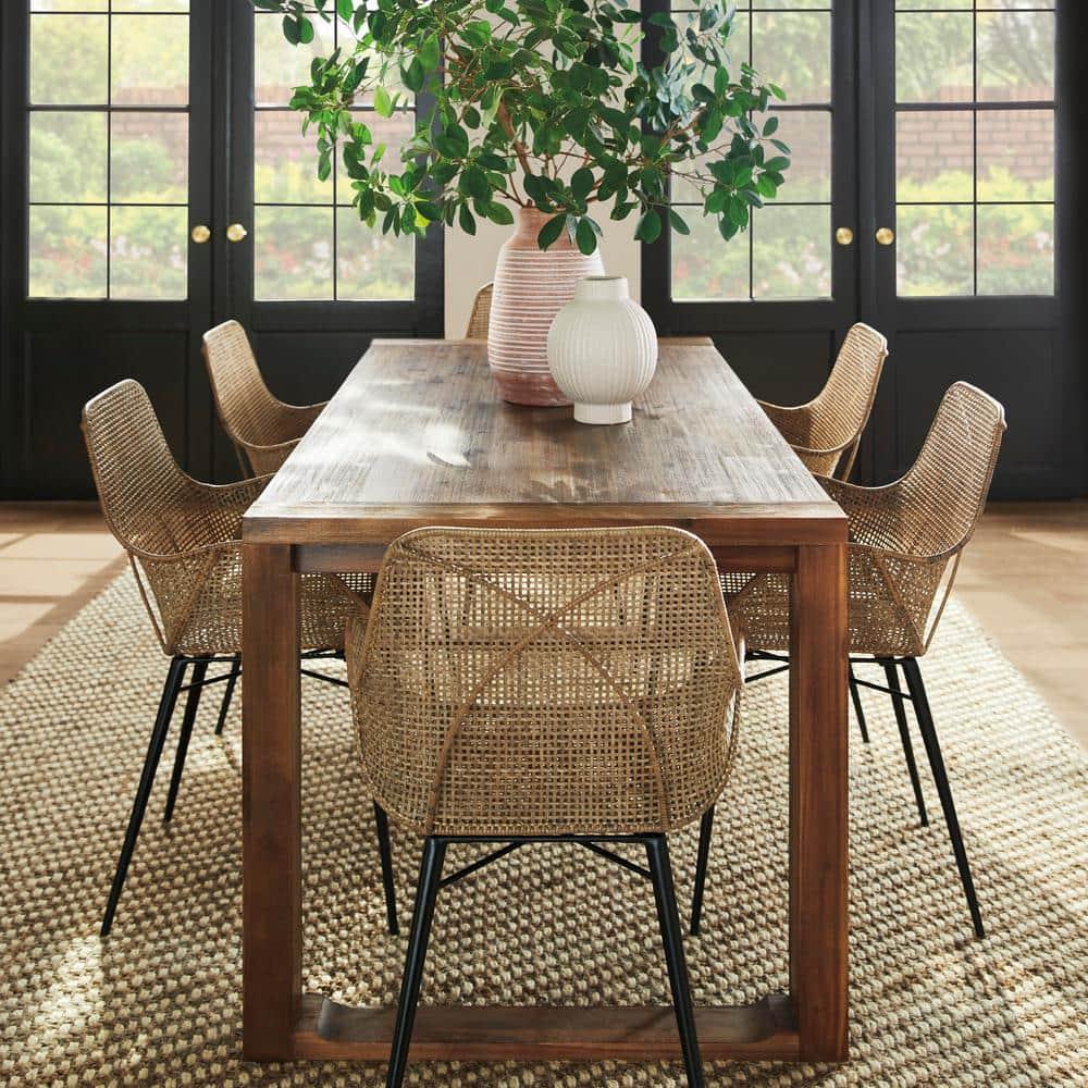 89" Rasmus Extendable Dining Table Chestnut - Boraam: Solid Acacia, Seats 8, Farmhouse Style