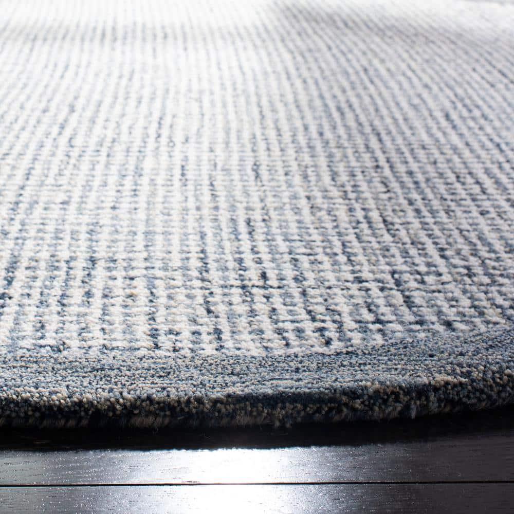 Abstract ABT220 Handmade Indoor Area Rug - Navy/Ivory - 6' Round - Safavieh
