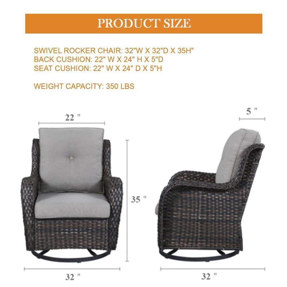 Carolina Outdoor Wicker Swivel Glide Chair with Cushions