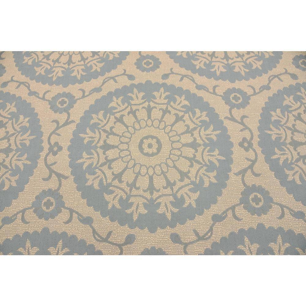 Unique Loom Outdoor Botanical Collection Area Rug - Medallion (9'  x 12' 2" Rectangle Aqua/Beige)