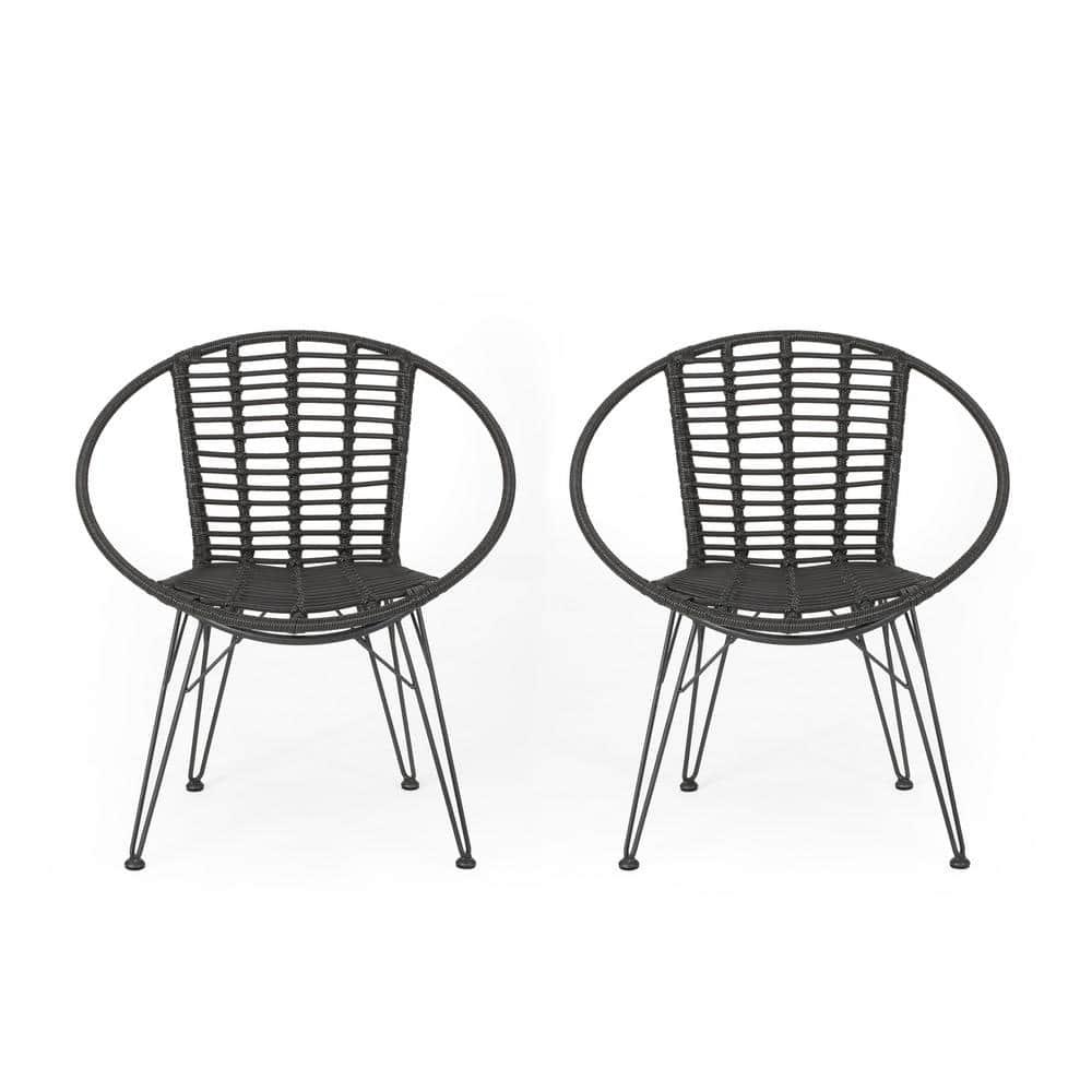 George Oliver Durham Polyethylene (PE) Wicker Wicker Outdoor Dining Side Chair (Set of 2)