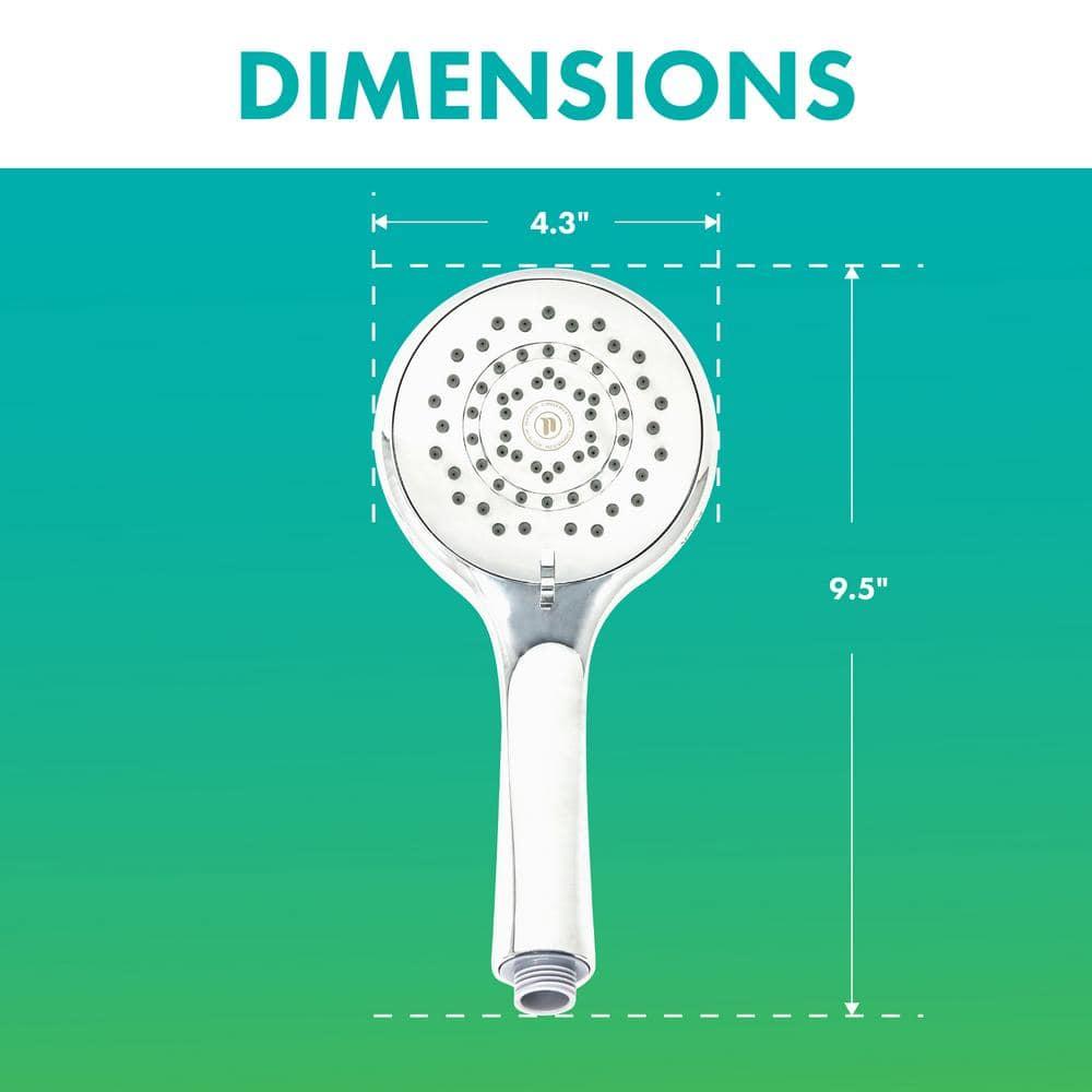 Niagara Conservation Niagara Conservation N9415CH-HH Healthguard 5-Spray with 1.5 GPM 4.3-in. Wall Mount Handheld Shower Head in Chrome with Removable Faceplate, 1-Pack | Bathroom Shower Head with Pressure Compensation N9415CH-HH