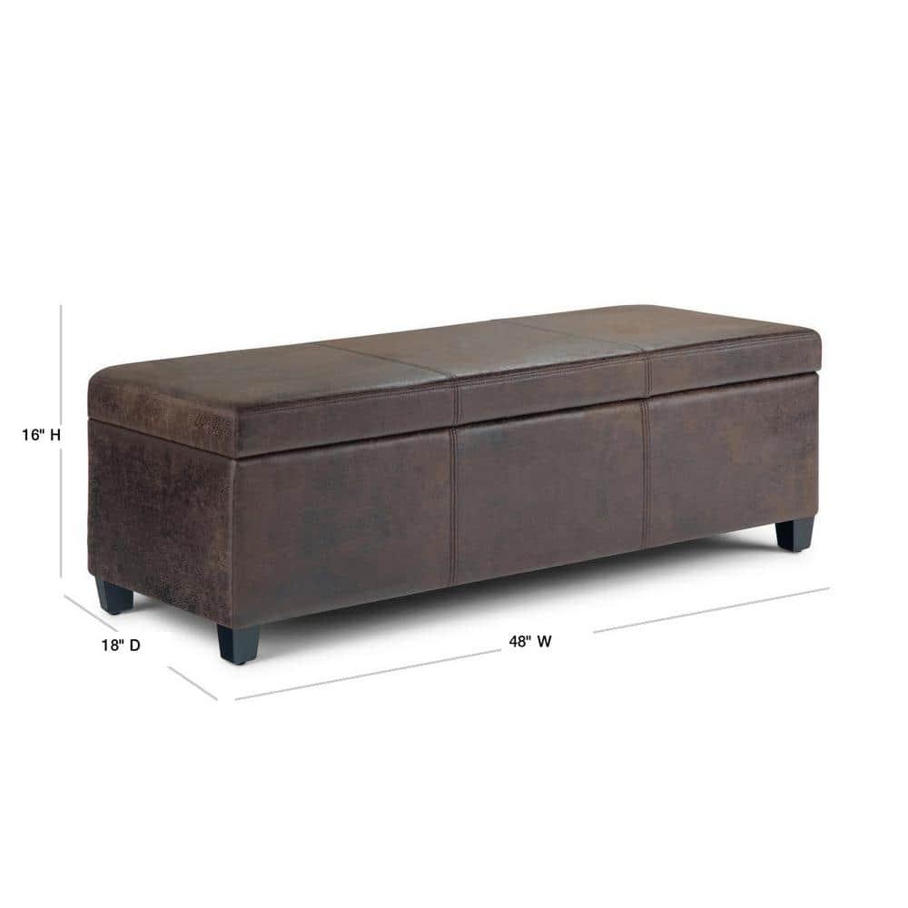 Simpli Home Avalon Storage Ottoman Bench,Assembled