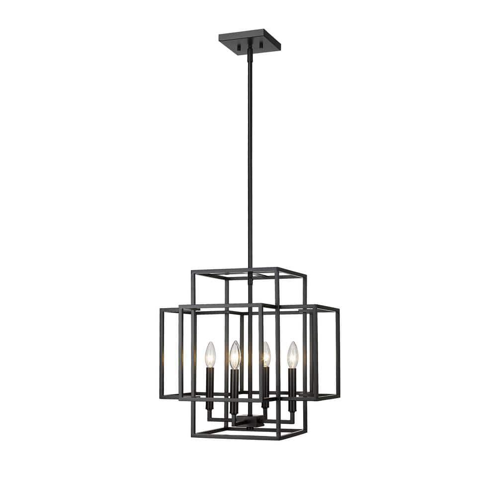 Z-Lite Titania 4 - Light Chandelier in  Matte Black