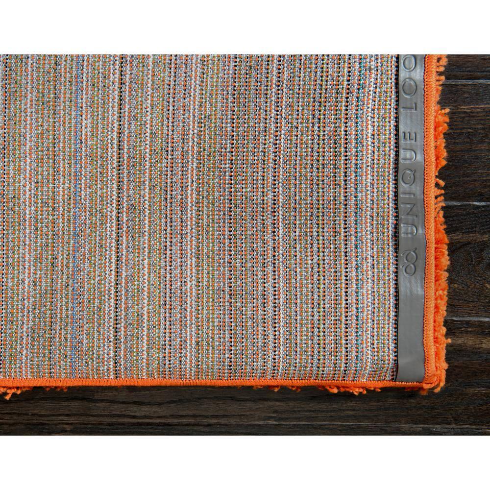 Unique Loom 4' 1 x 6' 1 Solid Shag Tiger Orange Area Rug