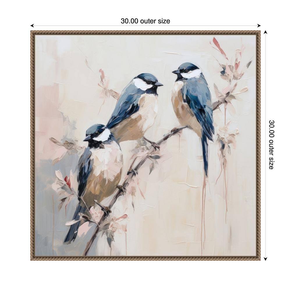 Amanti Art 30"x30" Elegant Bird Silhouettes I by Lazar Studio Framed Canvas Wall Art Print