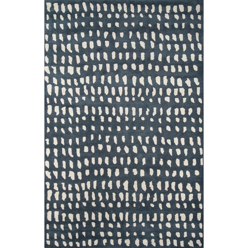 Skyline Decor Novogratz by  Delmar Boho Dots Hand-tufted Wool Area Rug Blue 9' x 12' 9' x 12' Indoor, Handmade Ivory Rectangle