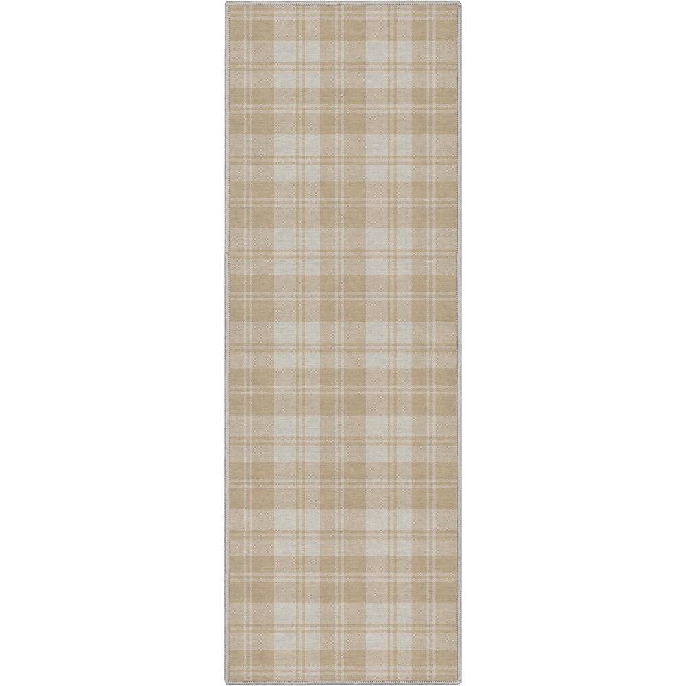 Kehr Plaid Farmhouse Geometric Beige Brown Grey Flat-Weave Area Rug