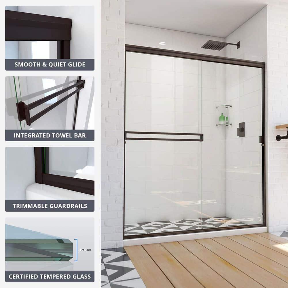 DreamLine Alliance Pro BG 56-60 in. W x 70 3/8 in. H Semi-Frameless Sliding Shower Door
