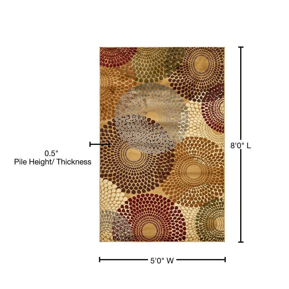 Unique Loom Barista Collection Area Rug - Java (5' 3" x 8' Rectangle Beige/Black)