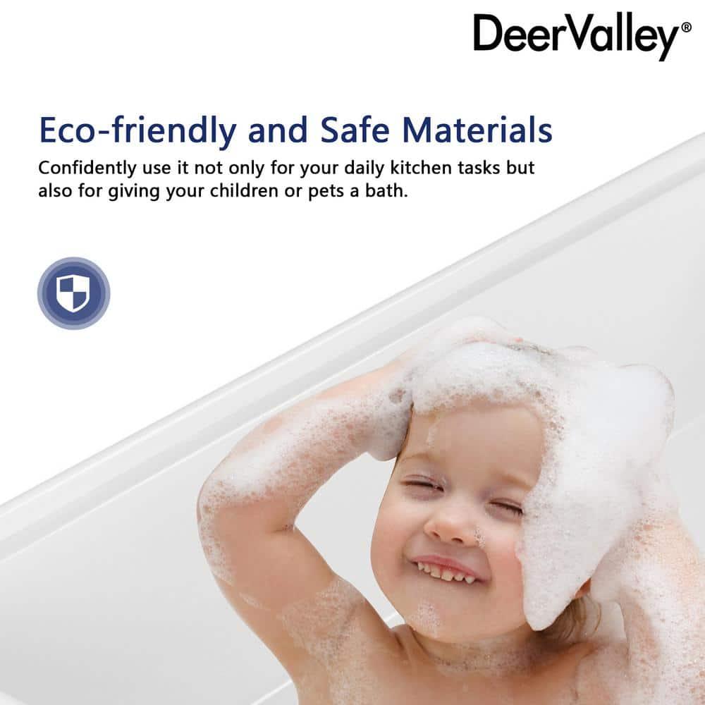 33" L X 20" W White Fireclay Double Bowl Workstation Farmhouse Kitchen Sink with Cutting Board And Dish-Drying Rack