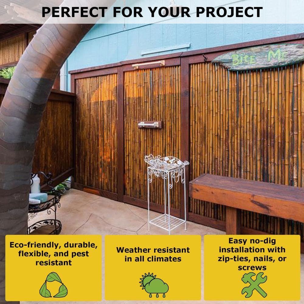Backyard X-Scapes Bamboo Fence Panel Outdoor Privacy Screen