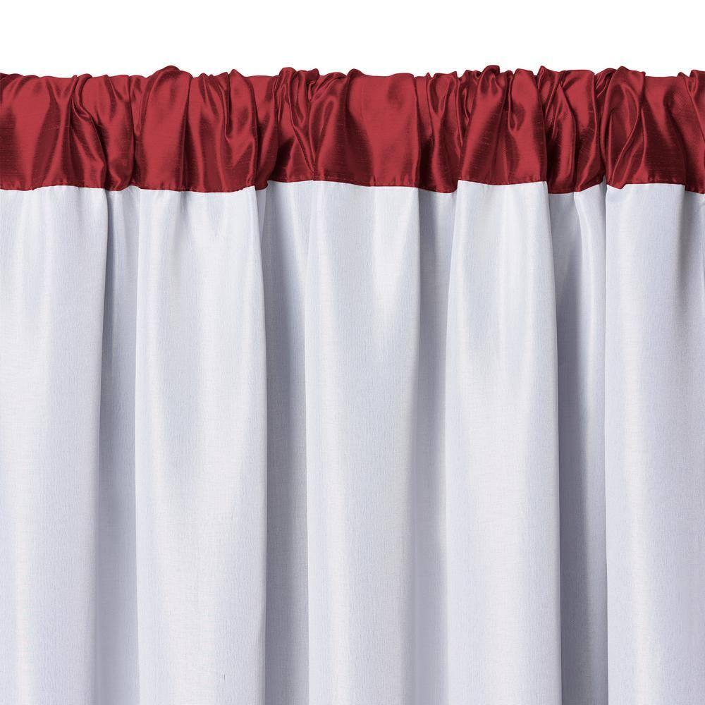 Versailles Faux Silk Room Darkening Single Window Curtain Panel - 52" x 108" - Rouge Red - Elrene Home Fashions