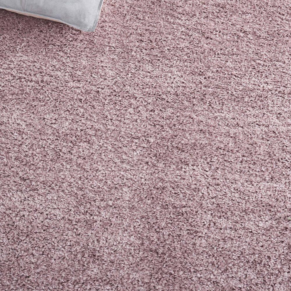 SAFAVIEH Border & Stripe Hyram Bordered Shag Area Rug, Pink/Ivory, 6'7" x 6'7" Round