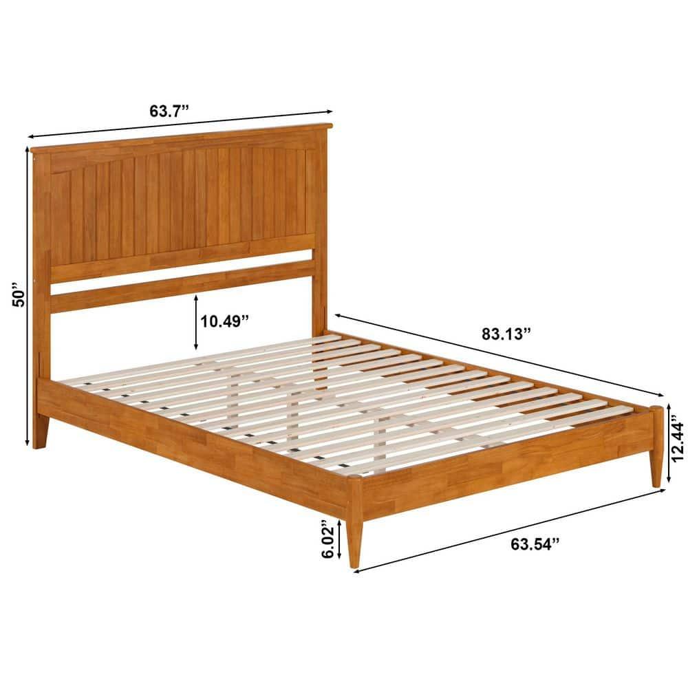 AFI Naples Queen Solid Wood Low Profile Platform Bed, Light Toffee