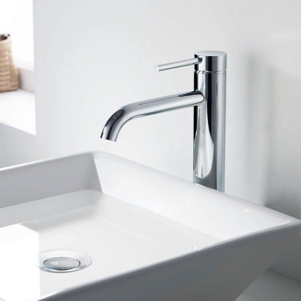 KIBI C-KBF1009CH-KPW101CH Circular Vessel Sink Faucet Single-handle Bathroom Faucet