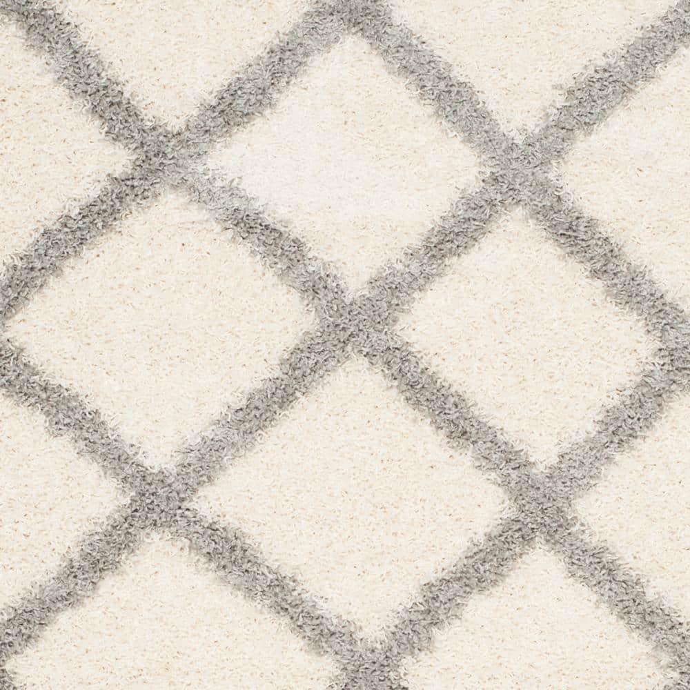 Dallas Shag SGD258 Power Loomed Indoor Area Rug - Ivory/Grey - 8'x10' - Safavieh.