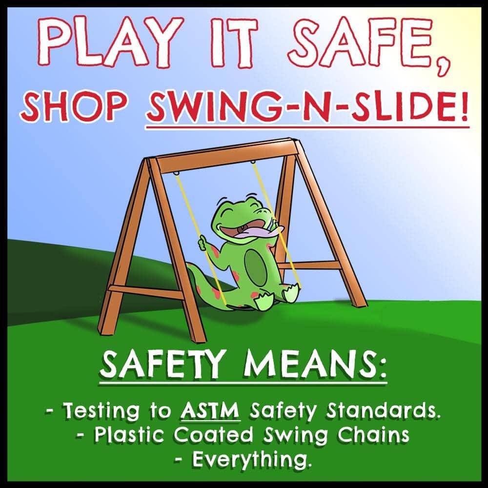 Swing-N-Slide Ranger Plus Wooden Backyard Swing Set with Slide, Climbing Wall and Swings, Swing Set for Backyards