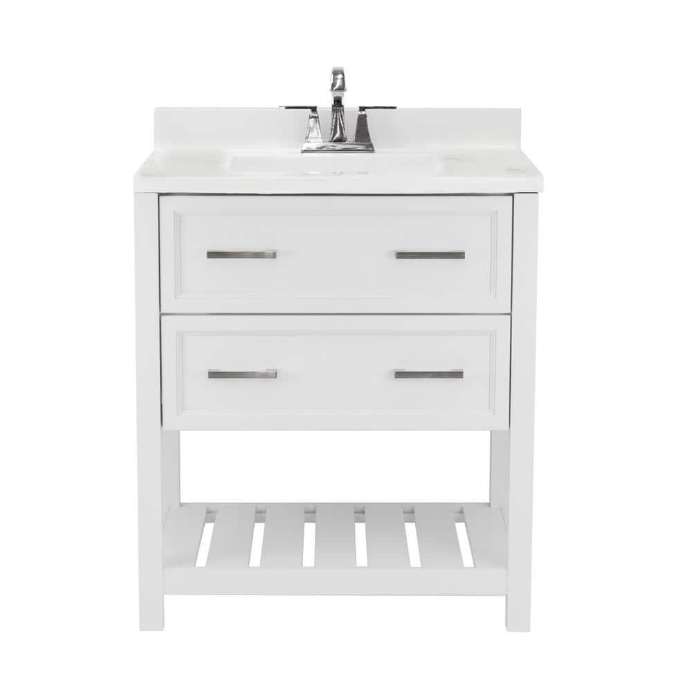 Milan 31'' Single Bathroom Vanity with Solid Surface Top