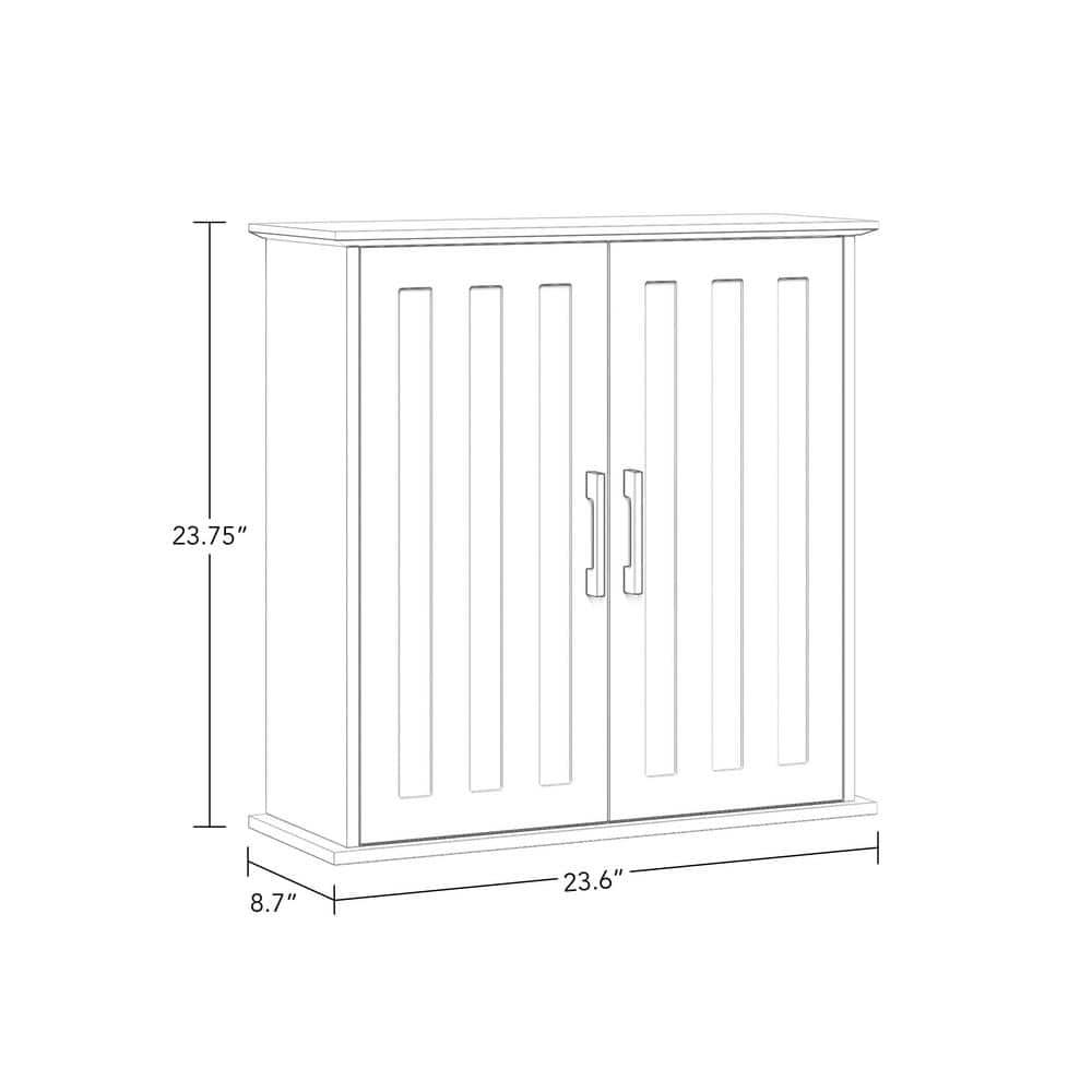 RiverRidge Home RiverRidge Monroe Two-Door Bathroom and Laundry Wall Mount Storage Medicine Cabinet with Fixed and Adjustable Shelves - White