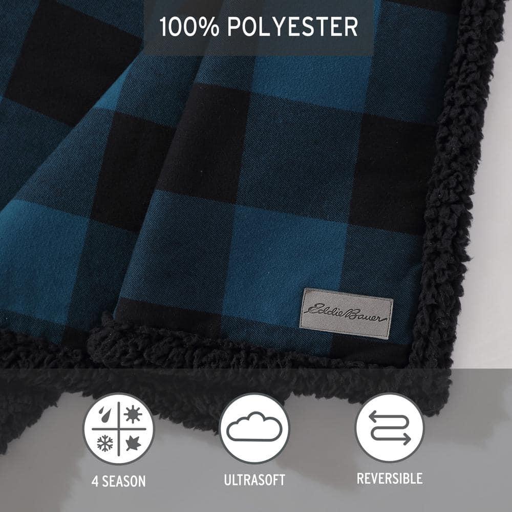 Eddie Bauer Eddie Bauer Cabin Plaid Flannel/Sherpa Throw Blanket