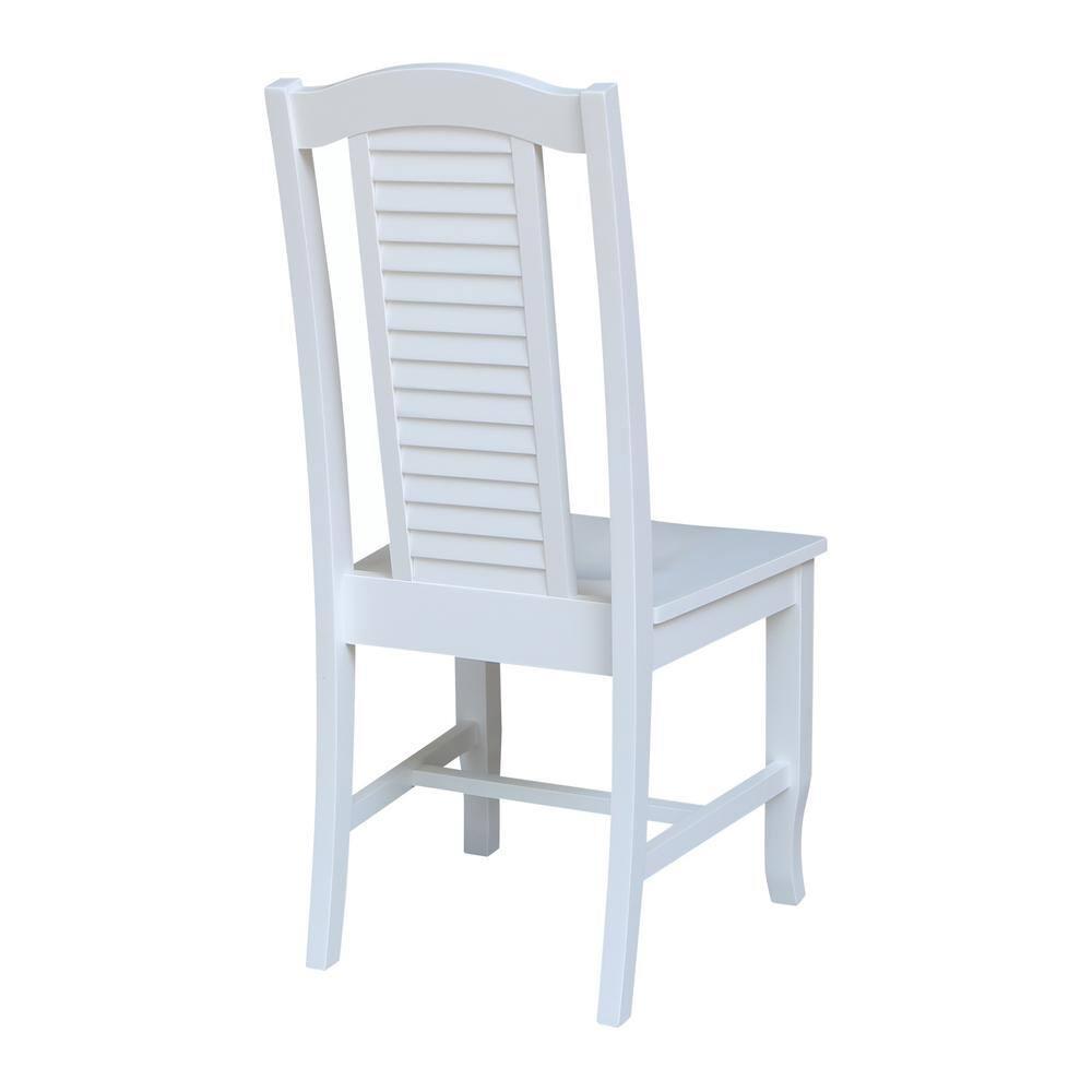 Seaside Solid Wood Chairs in White - Set of 2