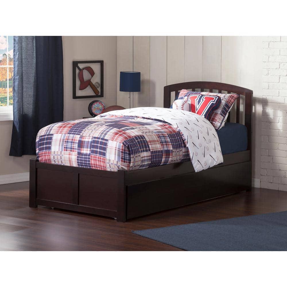 Richmond Twin Extra Long Bed with Footboard and Twin Extra Long Trundle in Espresso
