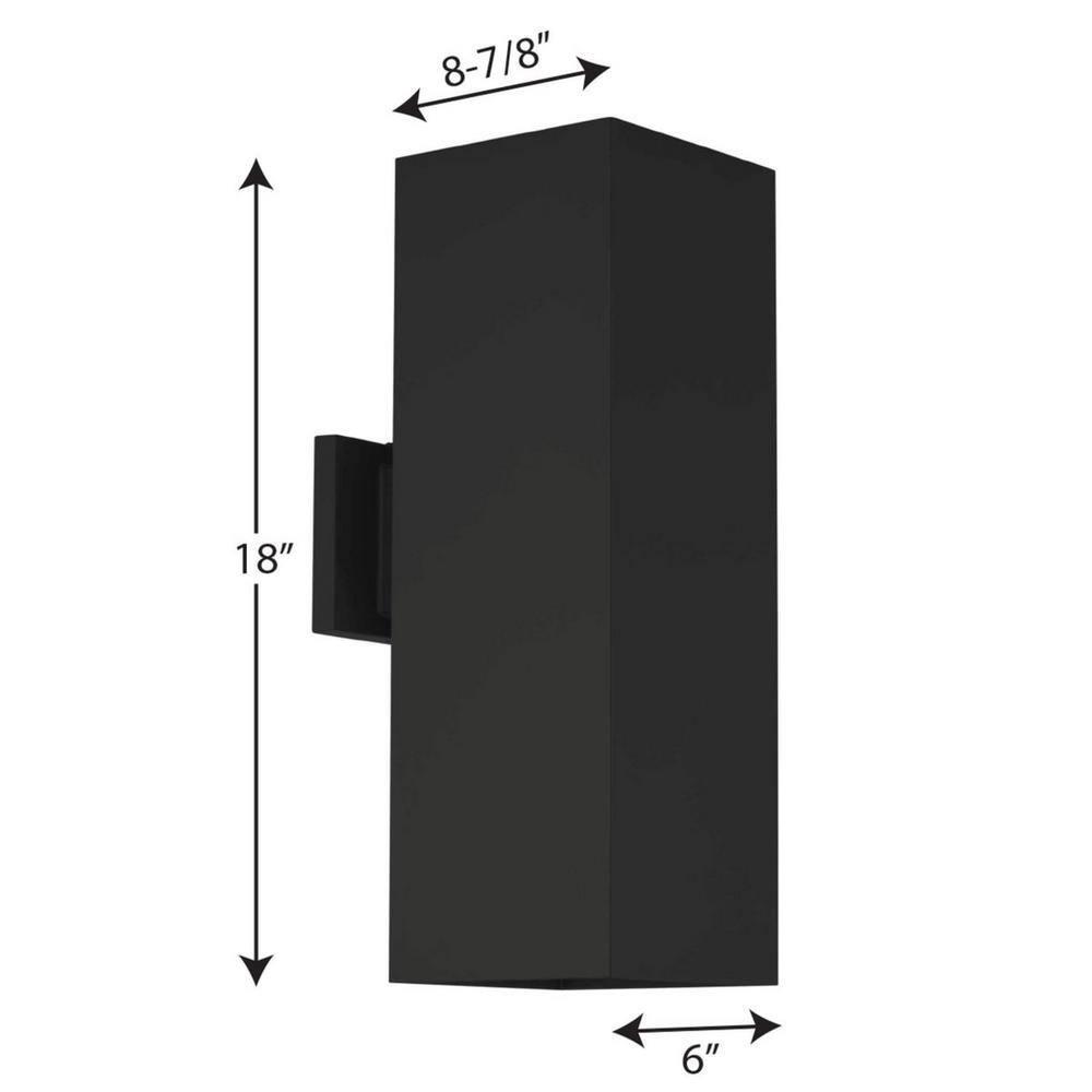 Progress Lighting, Verona, 2-Light Outdoor Wall Light, Antique Bronze, No Shade, Material: Porcelain, Finish Color: Black