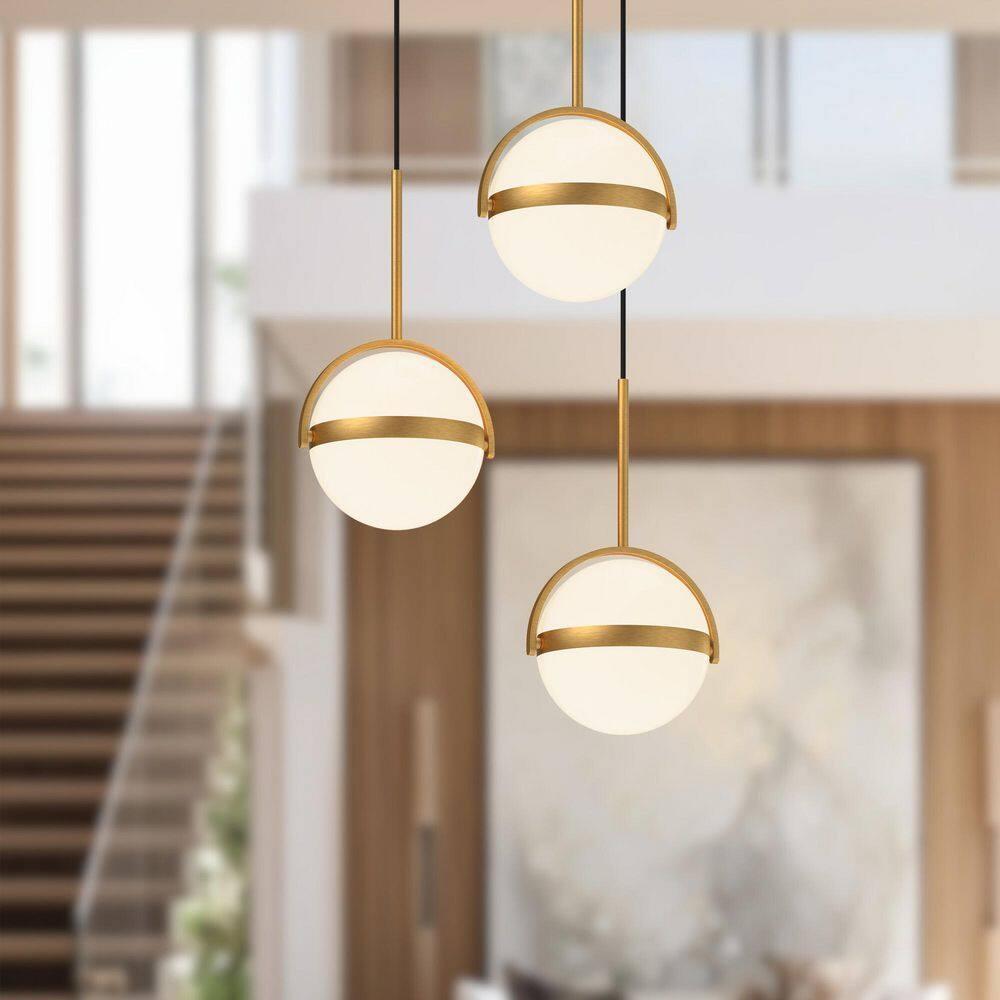 Globo 3 - Light Brushed Gold LED Cluster Pendant