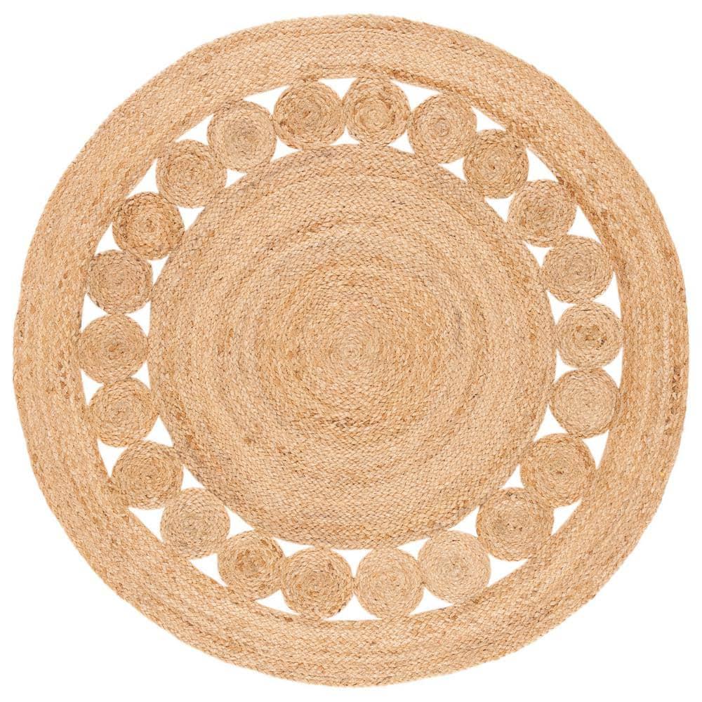 Natural Fiber NFB306 Hand Woven Area Rug - Natural - 3' round - Safavieh.