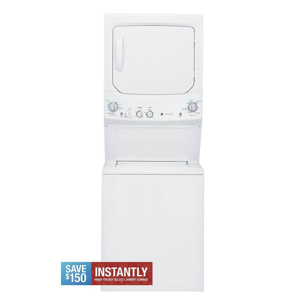 GE Appliances 3.8 cu. ft. Washer and 5.9 cu. ft. Electric Dryer Laundry Center GUD27ESSMWW