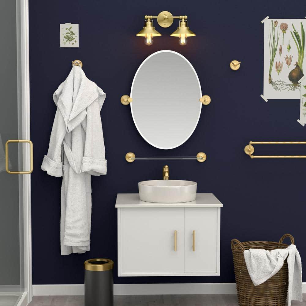 Designer II 24" Wall Mounted Double Towel Bar, 2 Bar Towel Rack