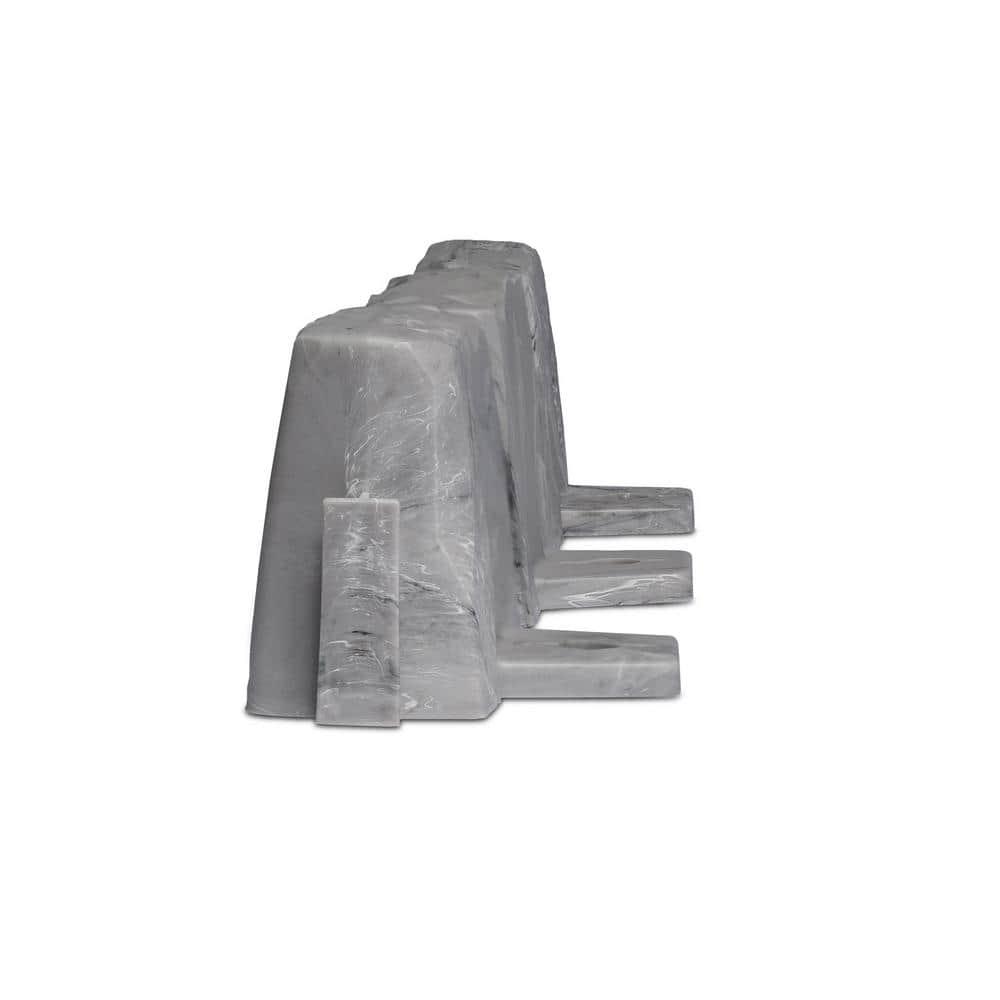 Slate Gray Faux Stone No-Dig Landscape Edging Kit with Anchoring Spikes