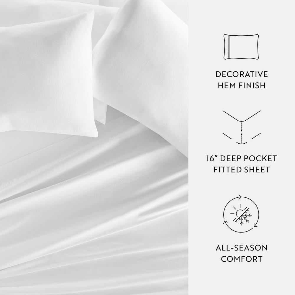 Sateen Long-Staple Cotton Deep Pocket Sheet Set