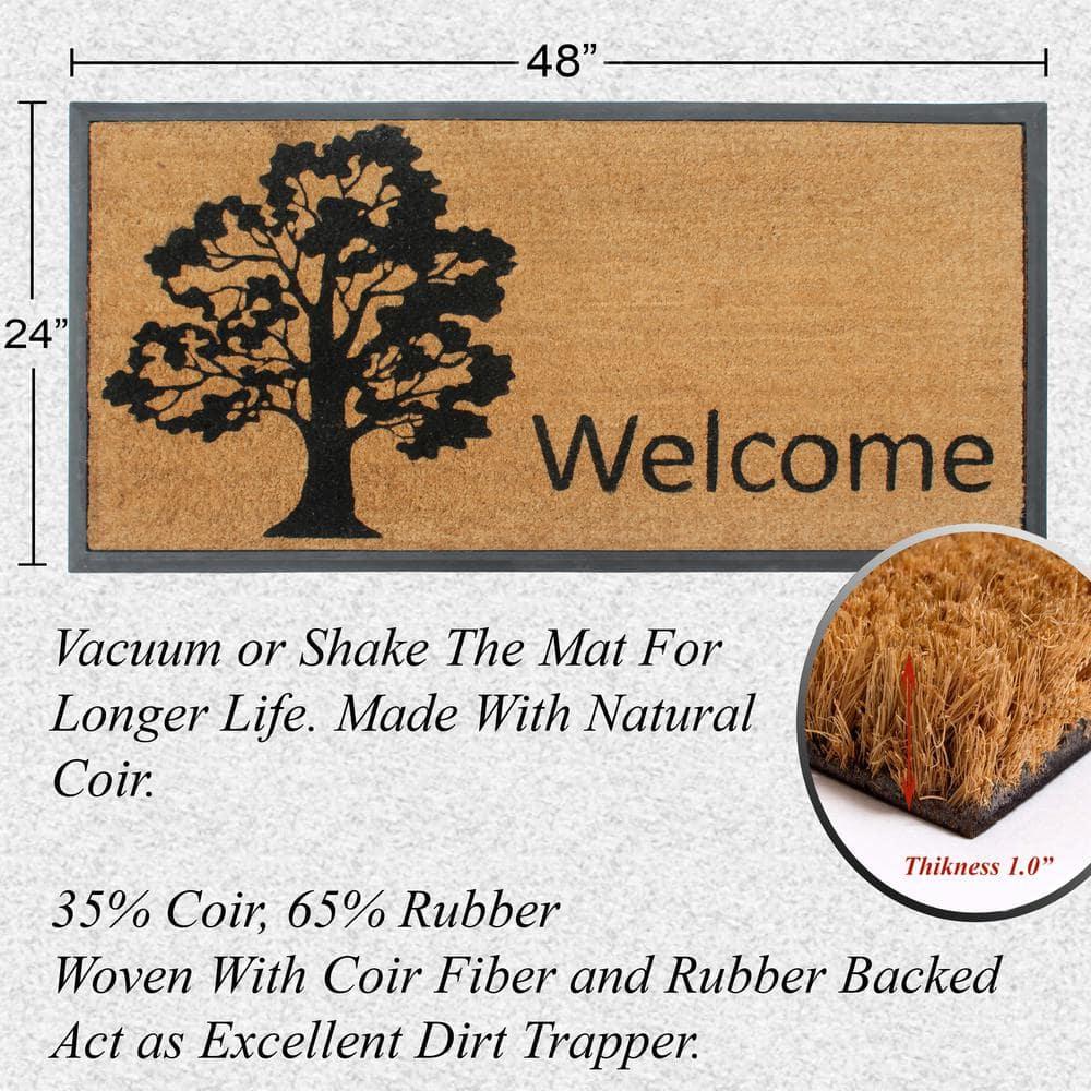 A1 Home Collections Entrance Door Mats, 24” x 48”, Durable Large Doormat, Non-Slip Welcome Doormat, Rubber Backed Thin-Profile Heavy Duty Door Mat, Doormat for Front Door, High Traffic Areas