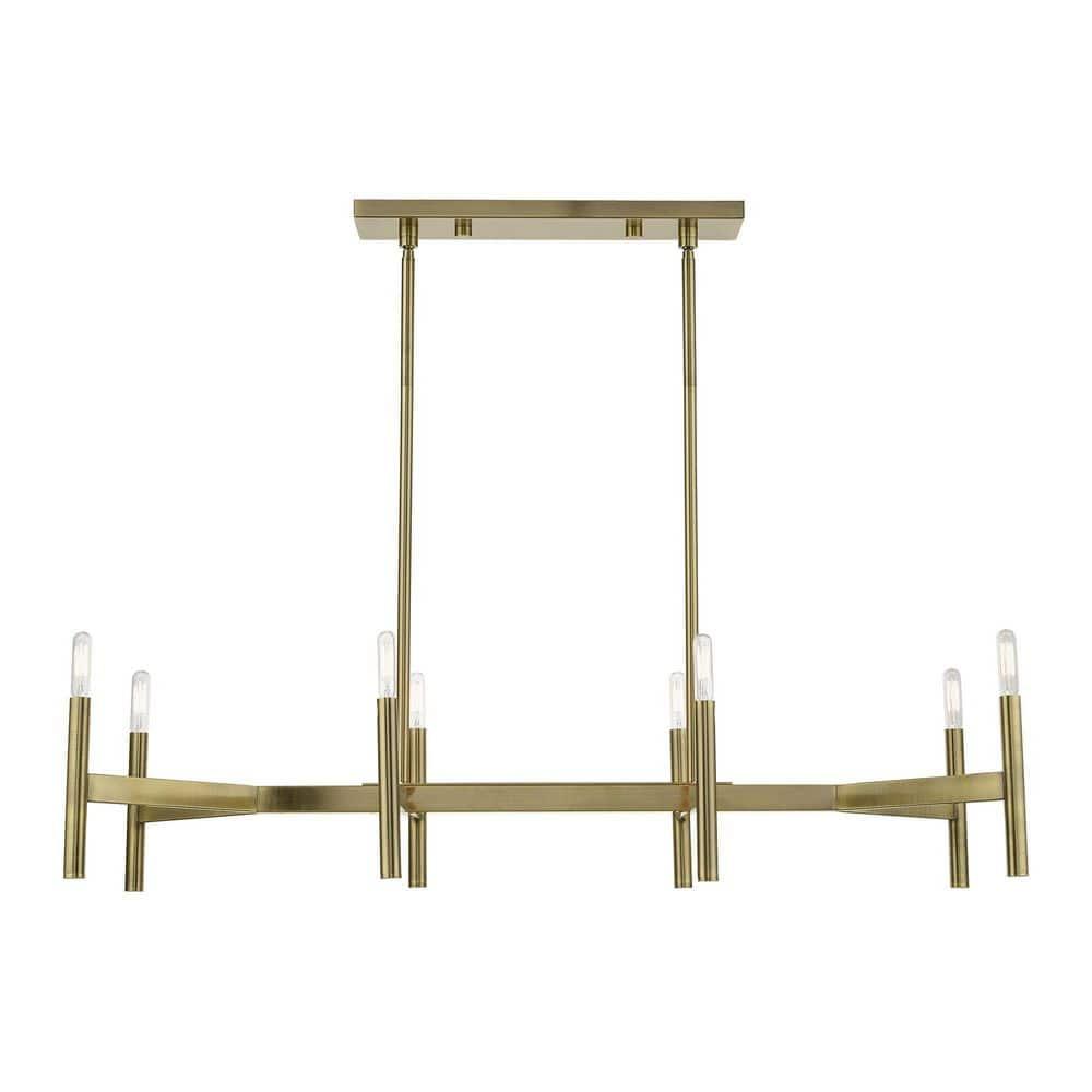 Livex Lighting Copenhagen 8 - Light Chandelier in  Antique Brass