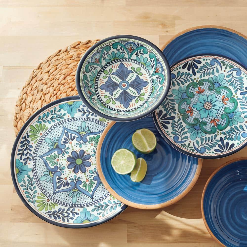 Certified International Talavera Heavy Weight 12 Piece Melamine Dinnerware Set, Service for 4