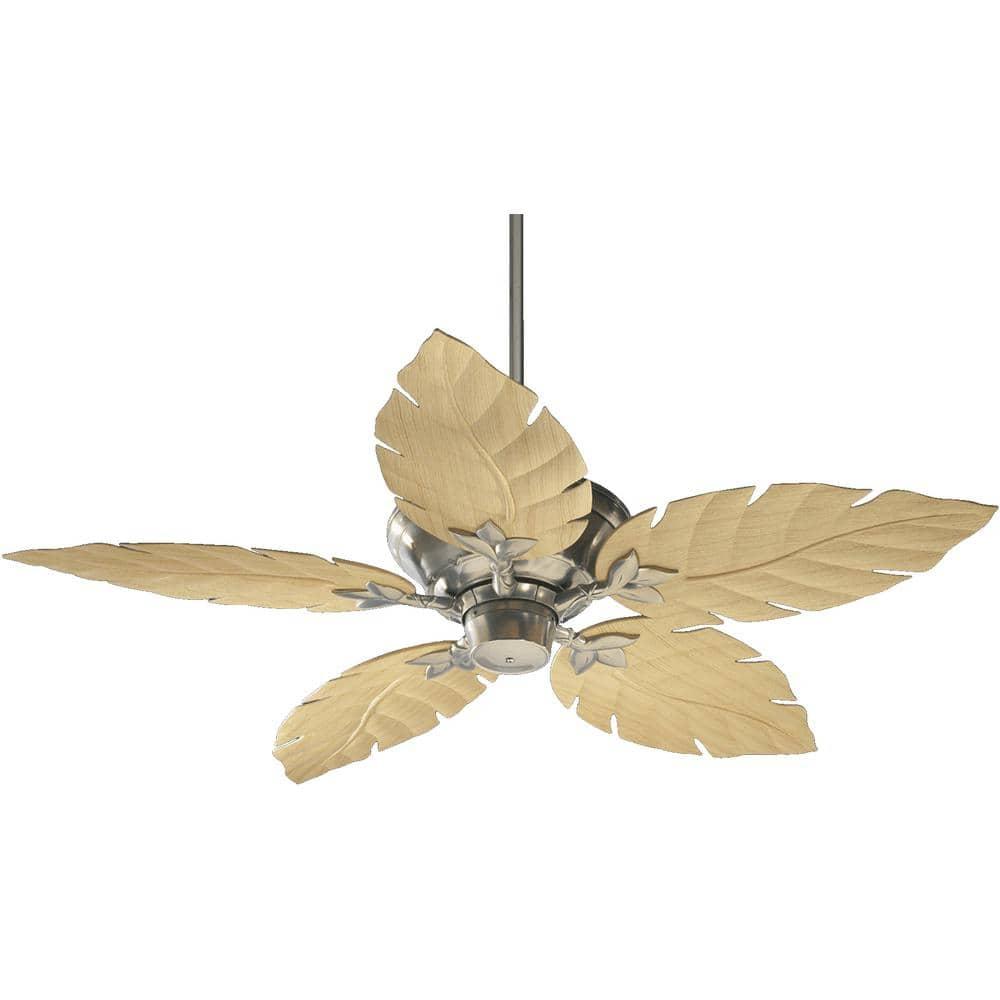 135525-65-Quorum Lighting-Monaco - Patio Fan in style - 52 inches wide by 16.73 inches high-Satin Nickel Finish-Maple Blade Color