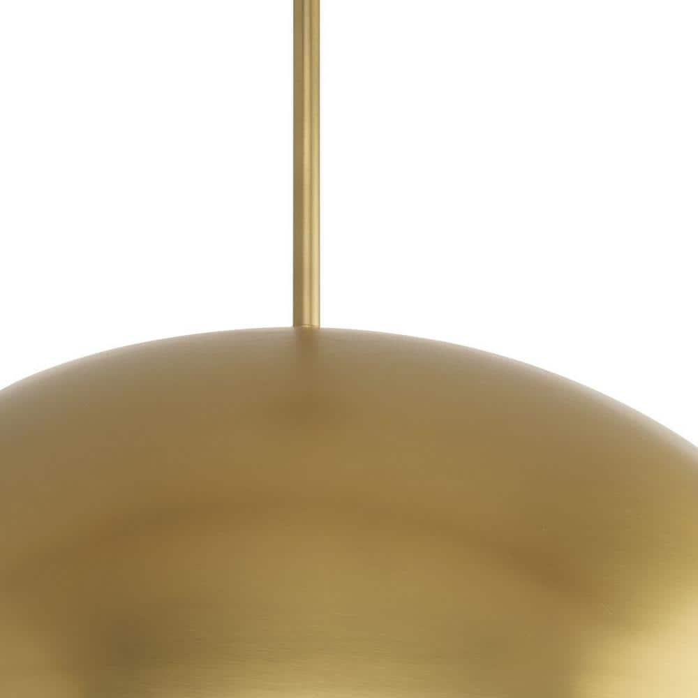 Progress Lighting, Perimeter, 1-Light Pendant, Brushed Gold, Open Shade: Iconic modern design with elegant metal dome.