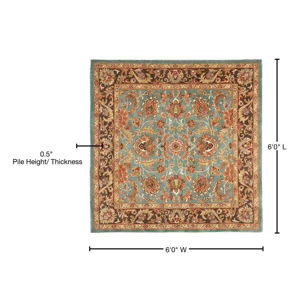 Heritage HG812 Hand Tufted Area Rug - Blue/Brown - 6'x6' - Safavieh.
