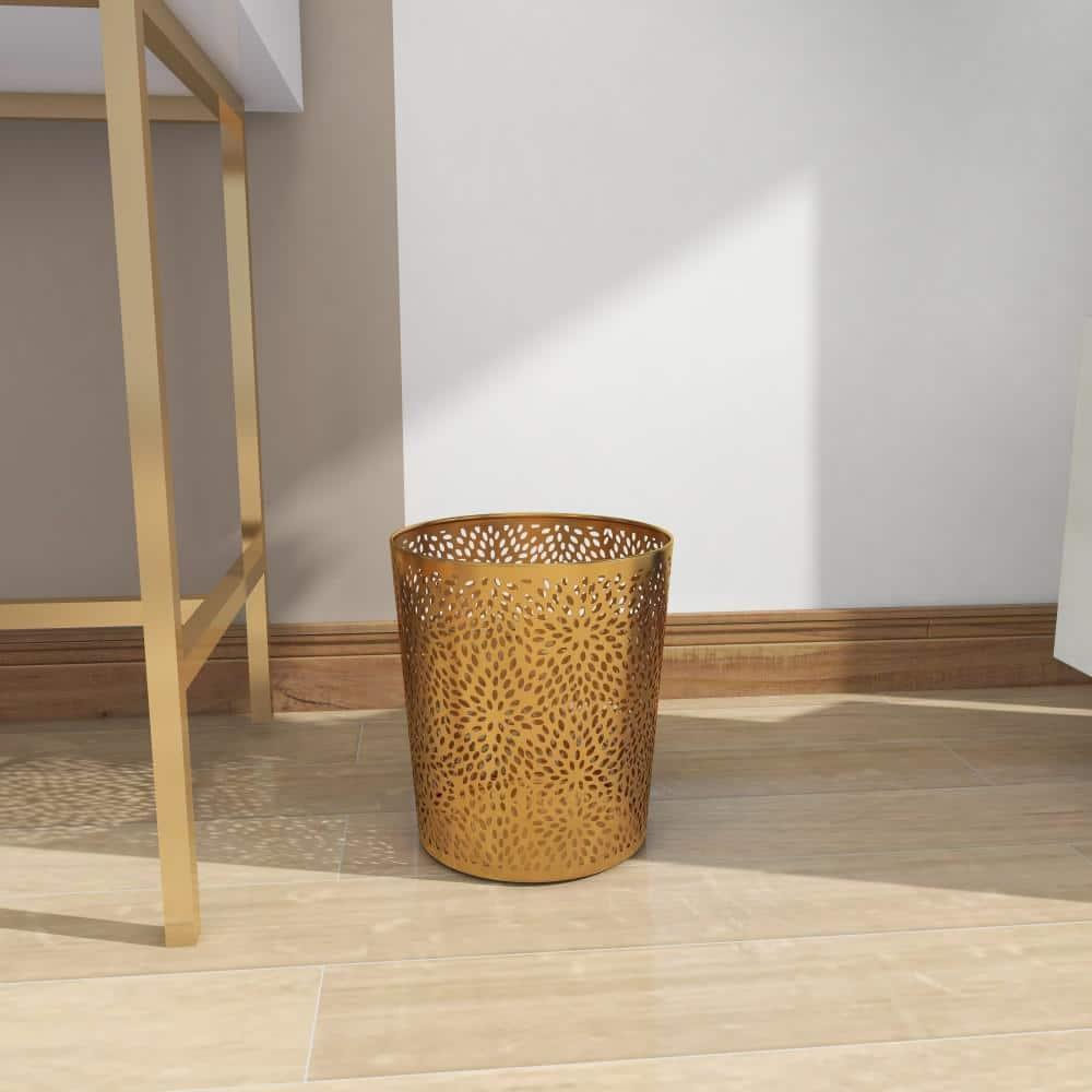 Modern Perforated Design Round Metal Waste Basket