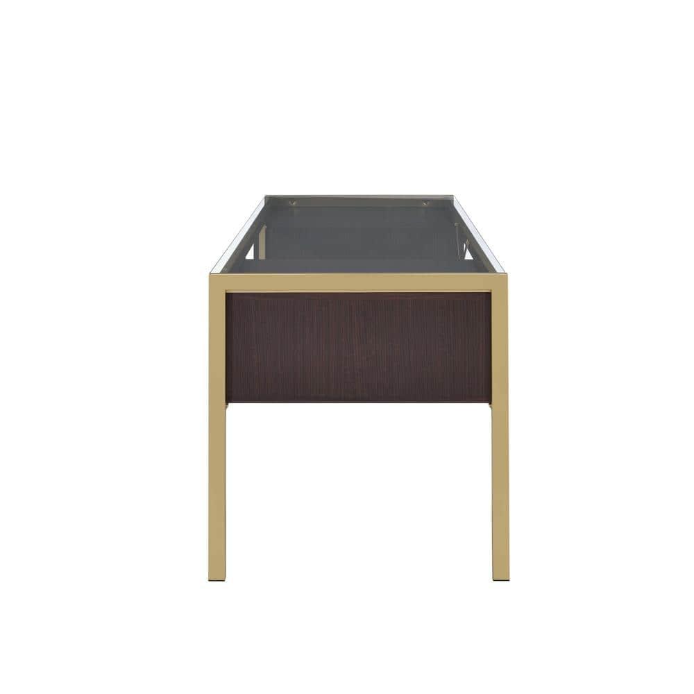 Everly Quinn Solid Wood Top Metal Base Writing Desk