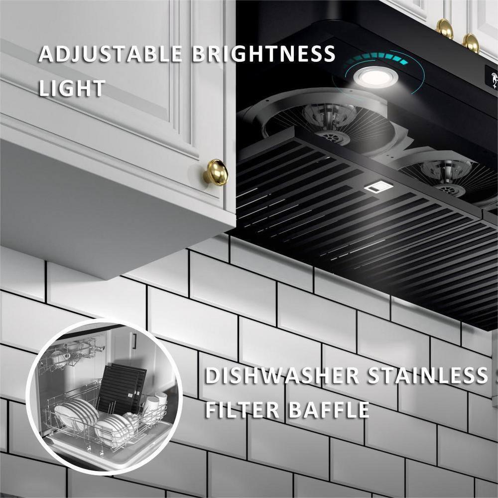 IKITCHEN VIKIO 30" 900 CFM Ducted Under Cabinet Range Hood With Intelligent Control C01-30-BSS