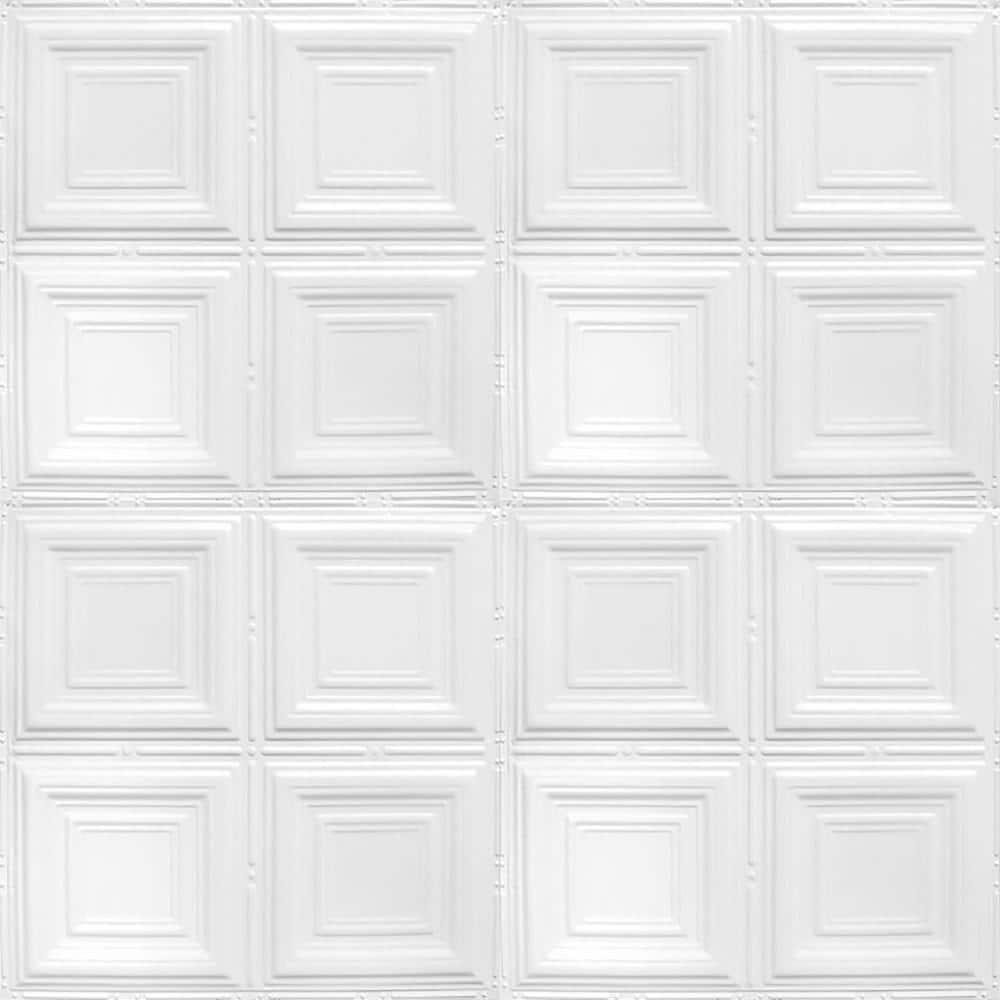 American Tin Ceilings American Tin Cellings Pattern #1 24 x 24 inch Metal Tin Nail-Up Ceiling Tiles (Set of 5) (Covers 20 sq. ft) (Set of 5)