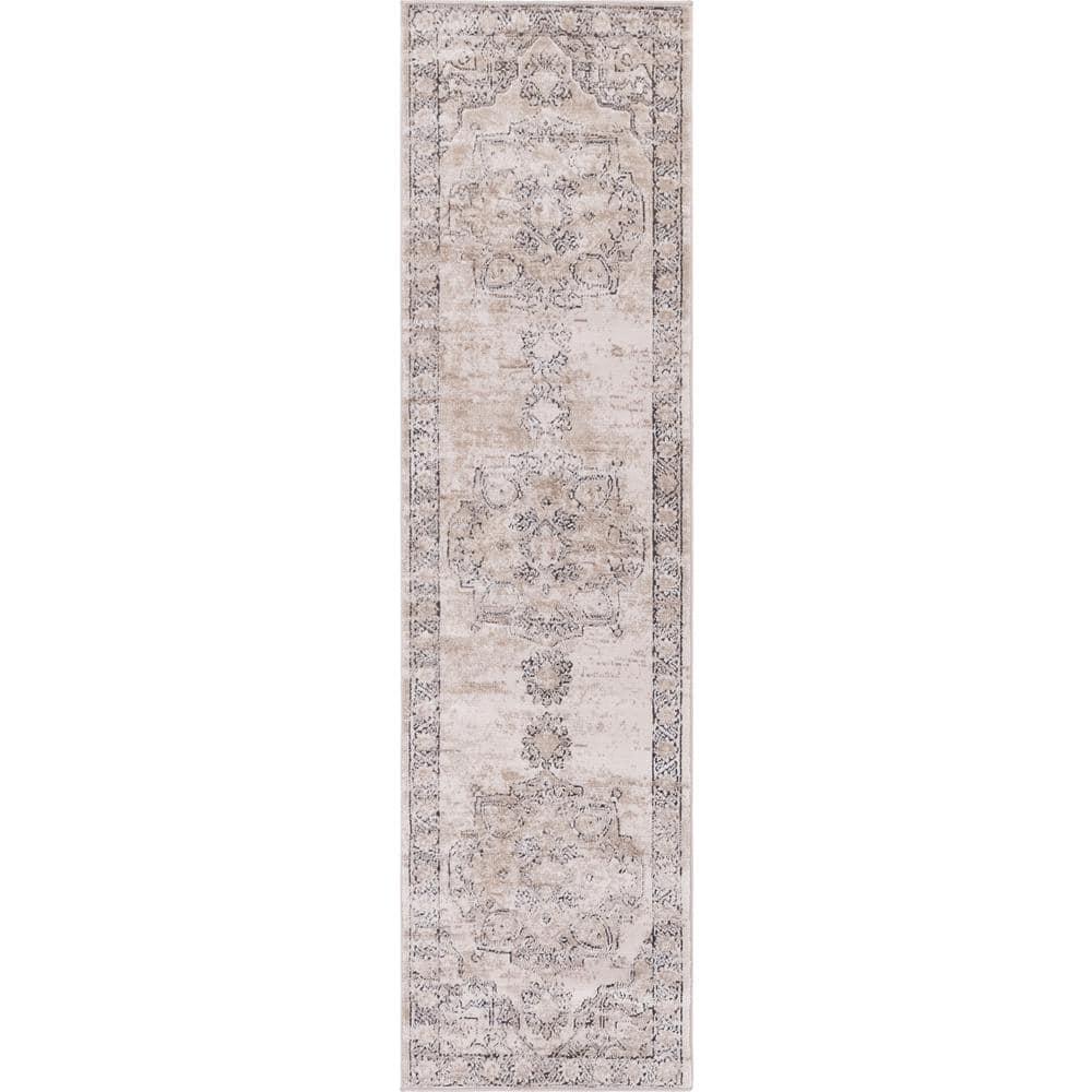 Unique Loom Portland Collection Area Rug - Canby (2'  x 8' Runner Ivory/Beige)