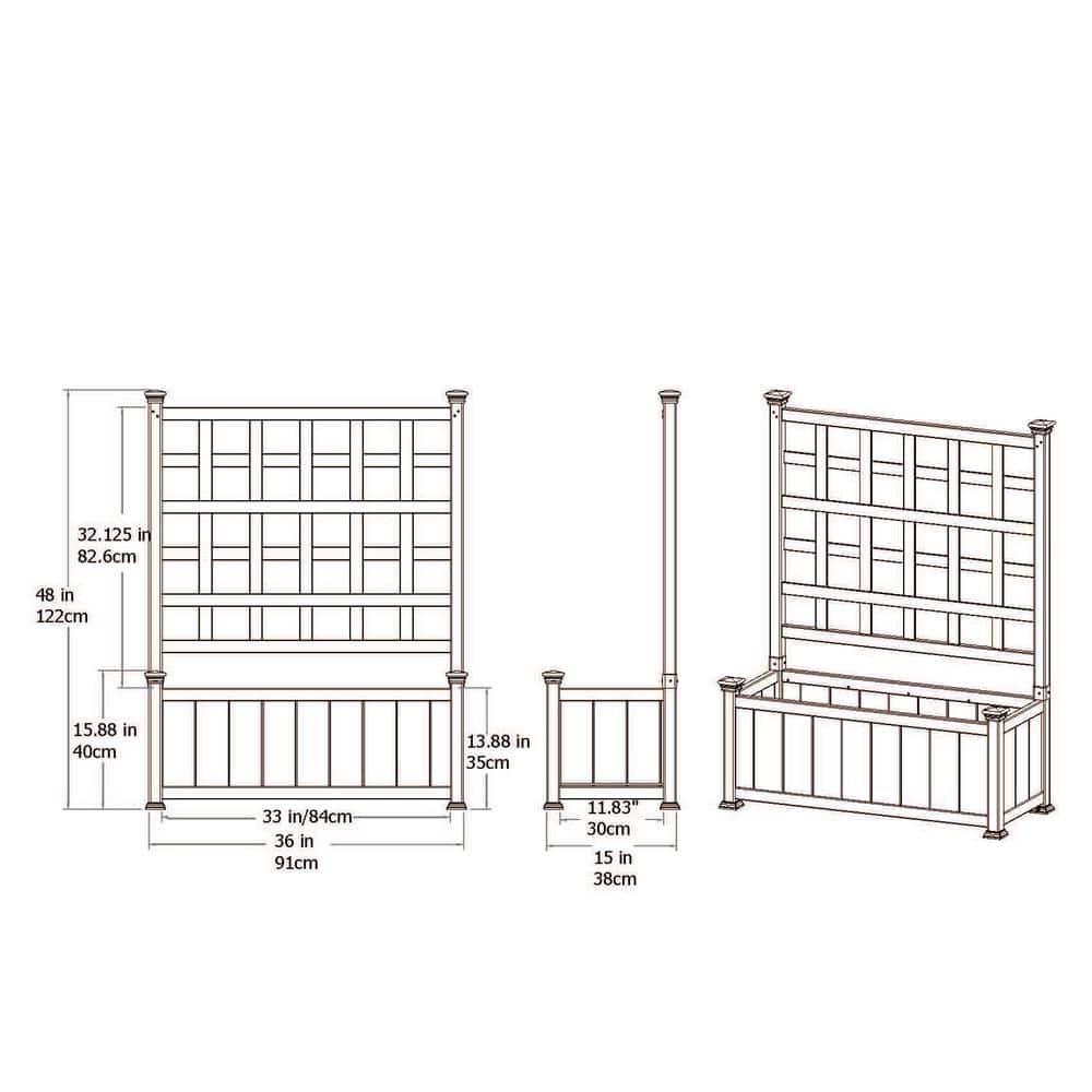 Vita Huron Planter Box with Trellis