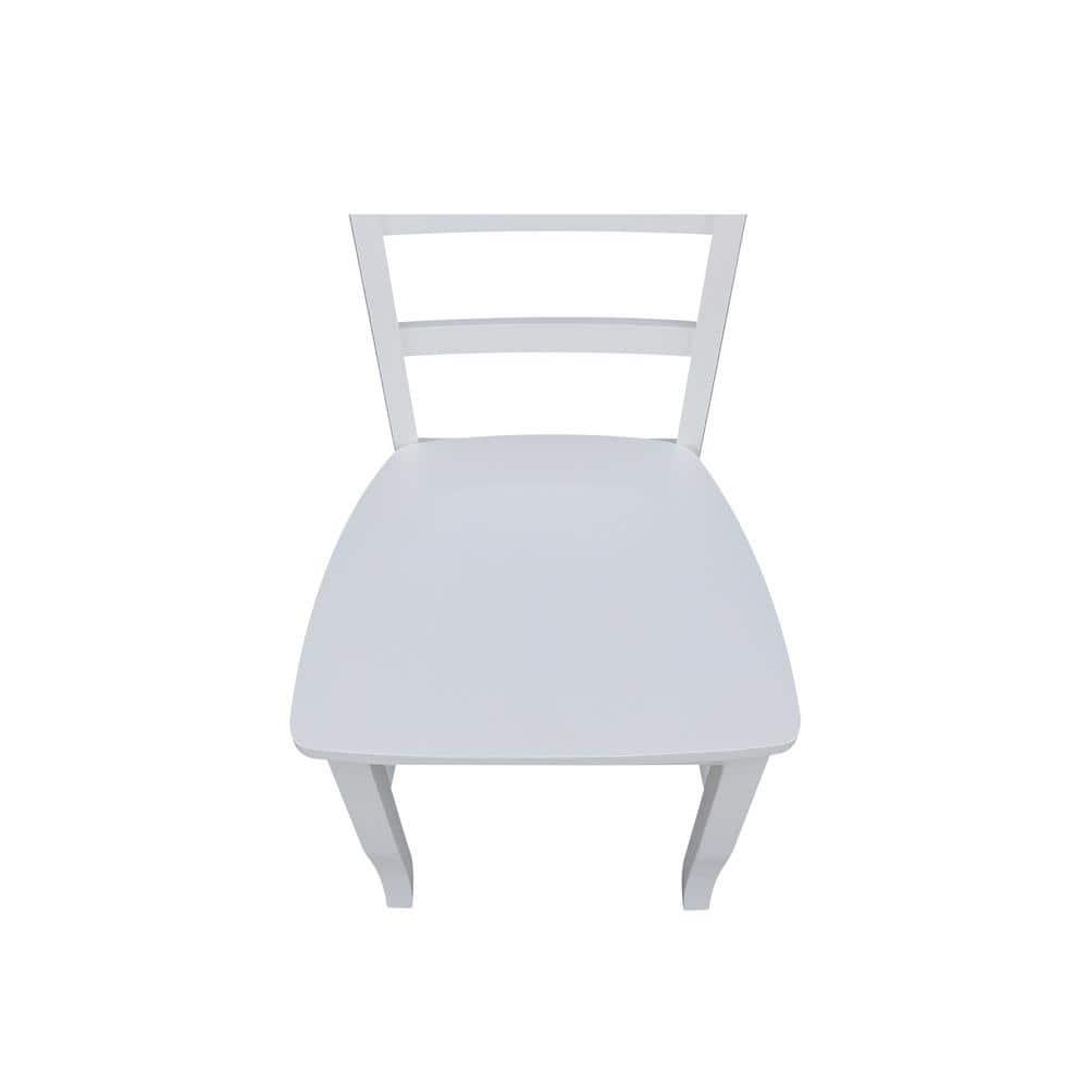 International Concepts Set of Two Madrid Solid Wood Ladderback Chairs in White