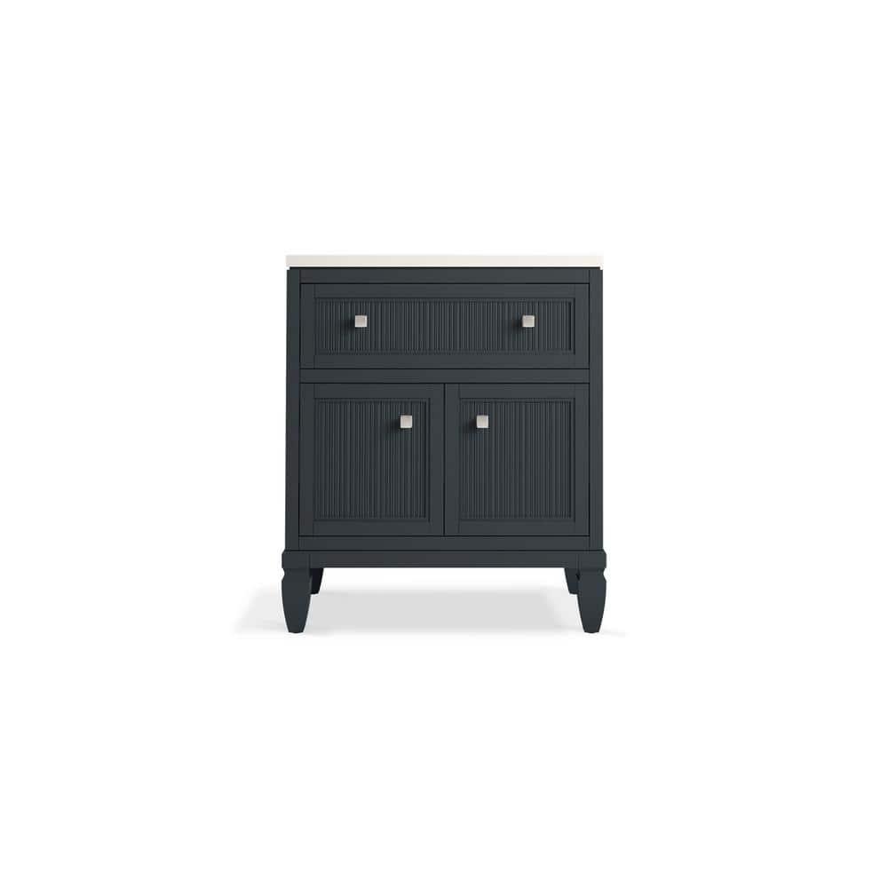 Hearthaven 30'' Free Standing Single Bathroom Vanity Cabinet with Sink and Quartz Top