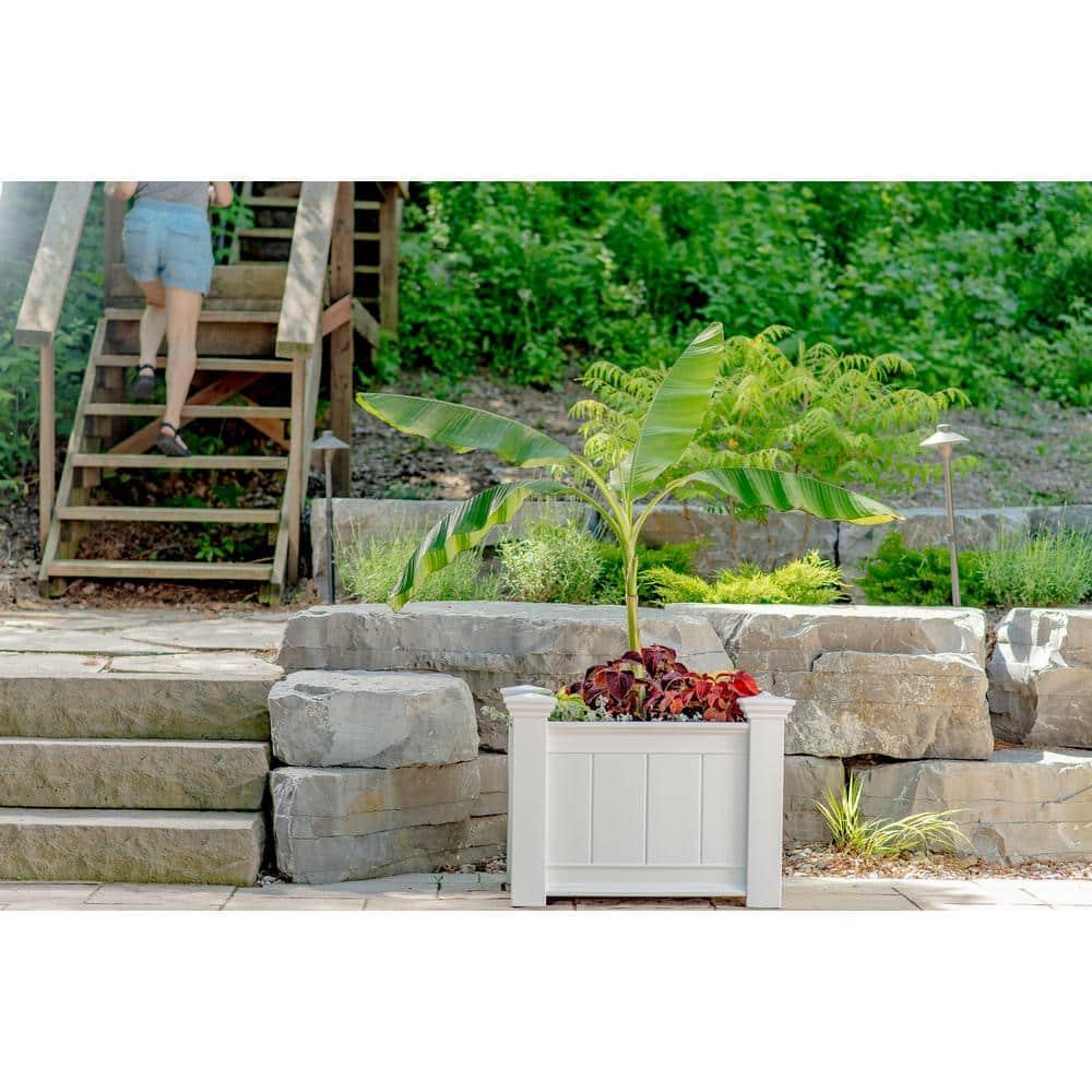Vita Classic 27" L x 21"W x 22"H Barcelona Vinyl Planter Box, White, VA68210