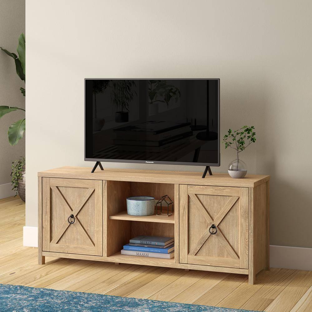 58 Inch White Oak TV Stand - Henn&Hart